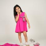 Fushia Dress with Flower Bow