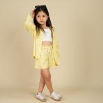 Yellow Linen Shorts Set